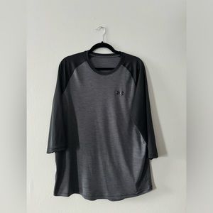 Under Armour 3/4 Sleeve Length Black/Grey Tee